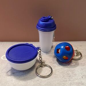 Vintage Tupperware Keychain Set of 3